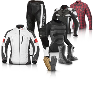 Vêtements moto pour femmes : vestes, pantalons, bottes, gants et protections.